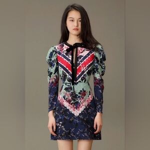 SALONI Alena Short Dress In Night Blossom Placement